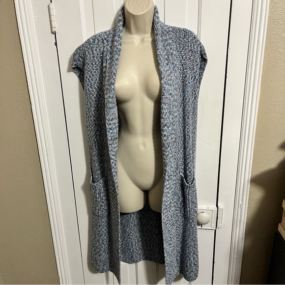 Cabi Napa Cardigan Vest Oversized Blue Cotton XXS L2 - Picture 2 of 5